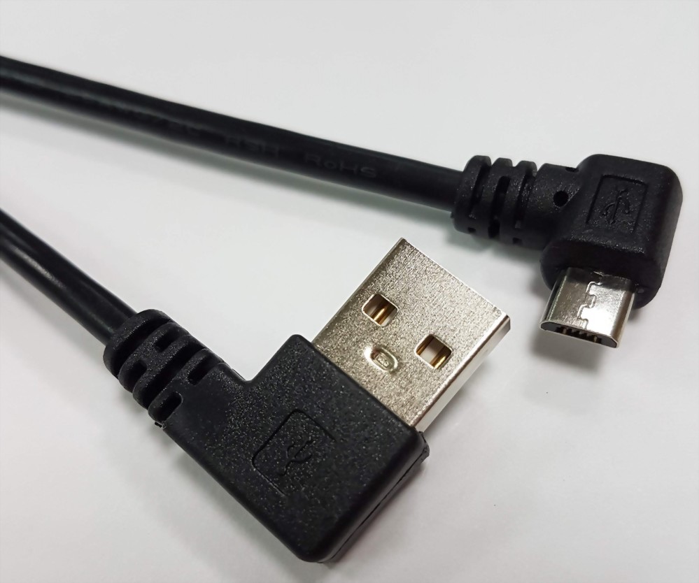 USB A Male Right Angle-Micro USB B 5P Male Right Angle
