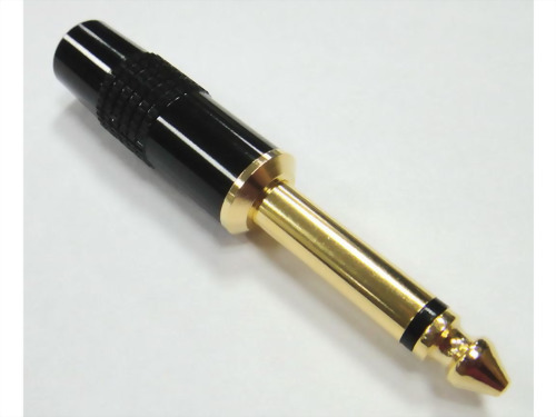 1/4" Mono Plug, Black Handle For 7mm Cable