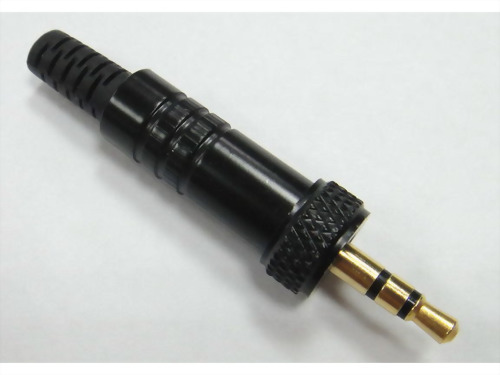 3.5mm Stereo Plug, W/ Screw, Black Handle