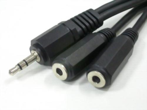 3.5MM STEREO PLUG-2*3.5MM STEREO JACKS