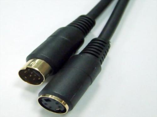 7P Mini Din Plug(2 Rows) - 4P Mini Din Jack. Gold Plated