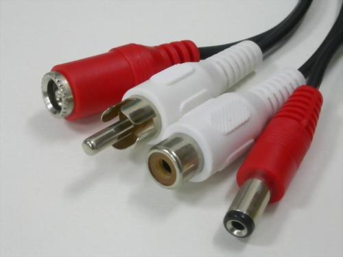 2.1MM DC PLUG+RCA JACK-2.1MM DC JACK+RCA PLUG