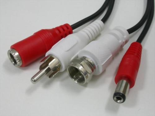 2.1MM DC PLUG+F PLUG-2.1MM DC JACK+RCA PLUG