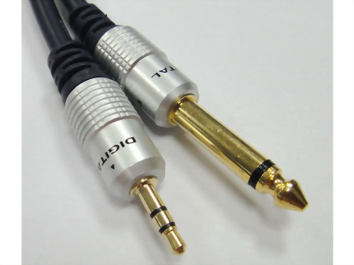 6.3mm Mono Plug - 3.5mm Stereo Plug