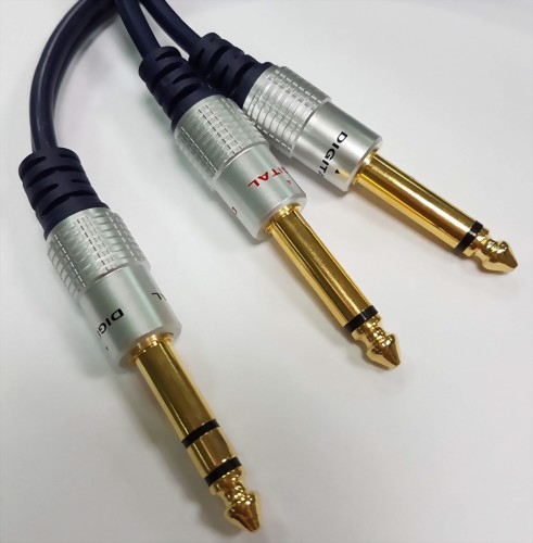 6.3mm Stereo Plug - 2x6.3mm Mono Plugs(D=4+4mm)