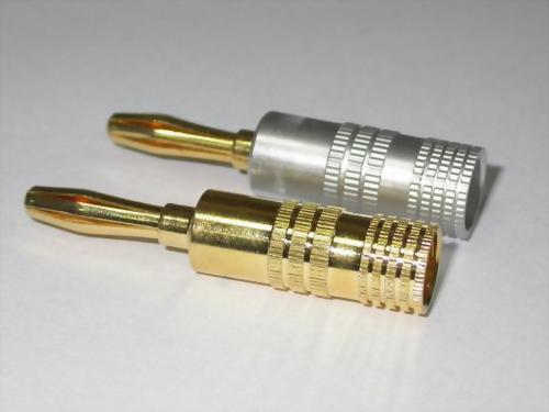 BANANA PLUG, SCREW TYPE, SILVER OR GOLD HANDLE
