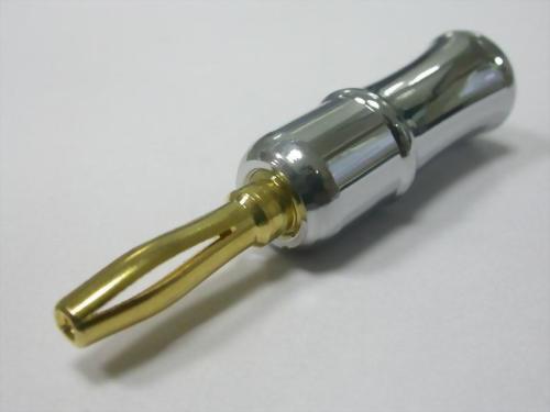 BANANA PLUG FOR 4MM CABLE, CHROME PLATED