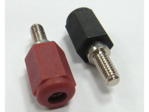 Banana Jack, Screw Type. (Red/Black)