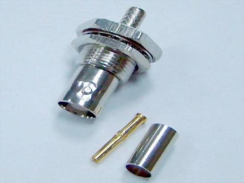 BNC FEMALE BULKHEAD CRIMP TYPE. 58U, 59U, 6U, 174U, 8U