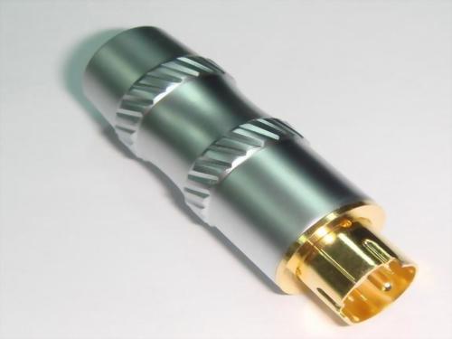 4P Mini Din Plug For 10mm Cable, Pearl Chrome Plated