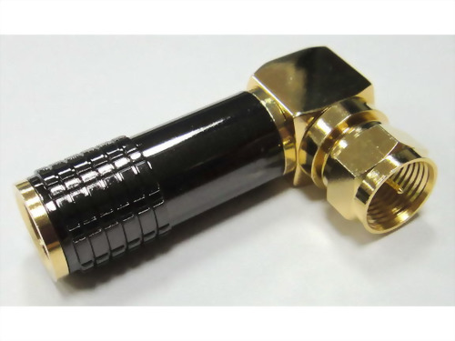 Right Angle F Plug, Black Handle For 7, 8mm Cable