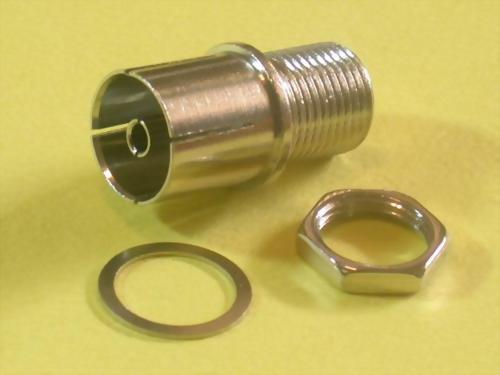 F FEMALE TO PAL FEMALE, L=22MM, W/N+W