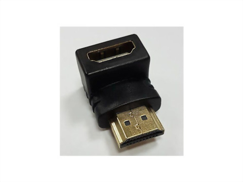 Rt. Angle HDMI Male To HDMI Female, Gold