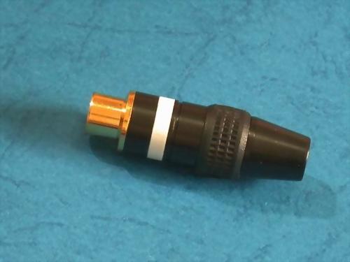 RCA PHONE JACK, BLACK PLATED. FOR 5,6MM CABLE