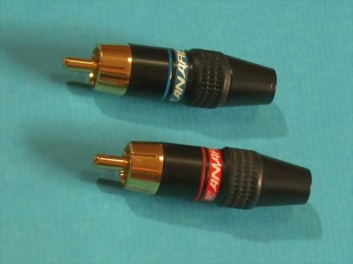 RCA PHONE PLUG CHROME BLACK PLATED FOR 5,6MM CABLE