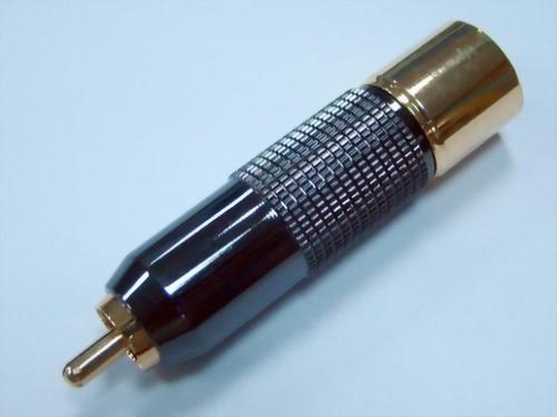 RCA Phone Plug, Black Handle For 9mm Cable