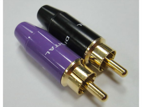 RCA Phone Plug For 5,6mm Cable Handle: Black, Purple RCA Phone Plug For 5,6mm Cable Handle: Black, Purple