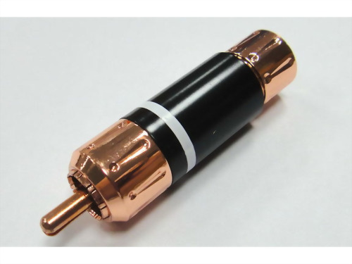 Rosy RCA Phone Plug For 8,9mm Cable Black Handle.(Red/White)