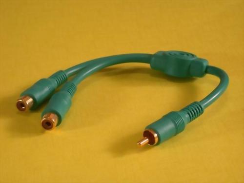 RCA PLUG-2XRCA JACKS W/STOPPER