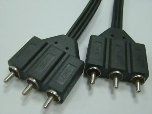 3*RCA Plugs - 3*RCA Plugs (OD=3/9mm), RD+WH+YL Insulation