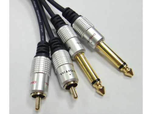 2*6.3mm Mono Plugs - 2*RCA Plugs