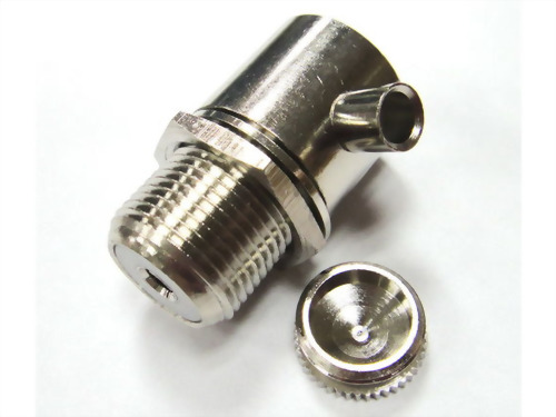 Right Angle UHF Female Twist On, With Back Cover