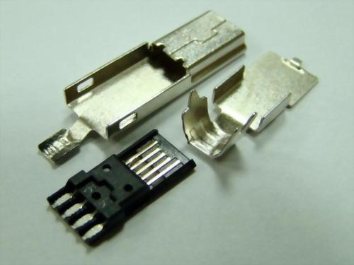 Mini USB 5P Plug, Solder