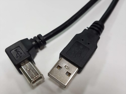 USB A Male-Left Angle USB B Male