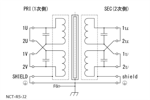 雜訊遮斷變壓器(雙電壓型)