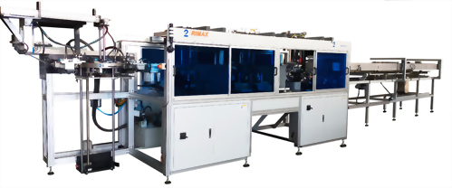 AUTOMATIC ROUNDING, CUTTING, PIN-INSERTING M/C