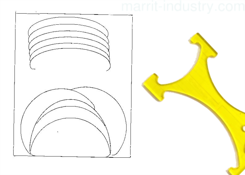 Leaf-oval quilting template ruler