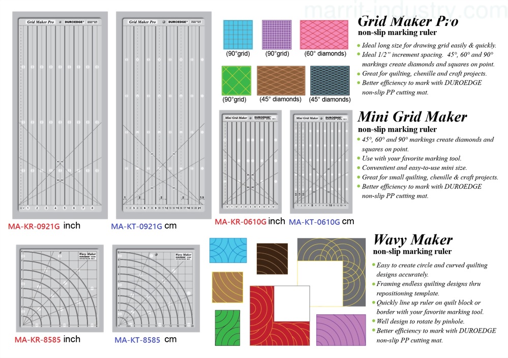 Grid Maker Pro, Mini Grid Maker, Wavy Maker, Non-Slip Marking Ruler