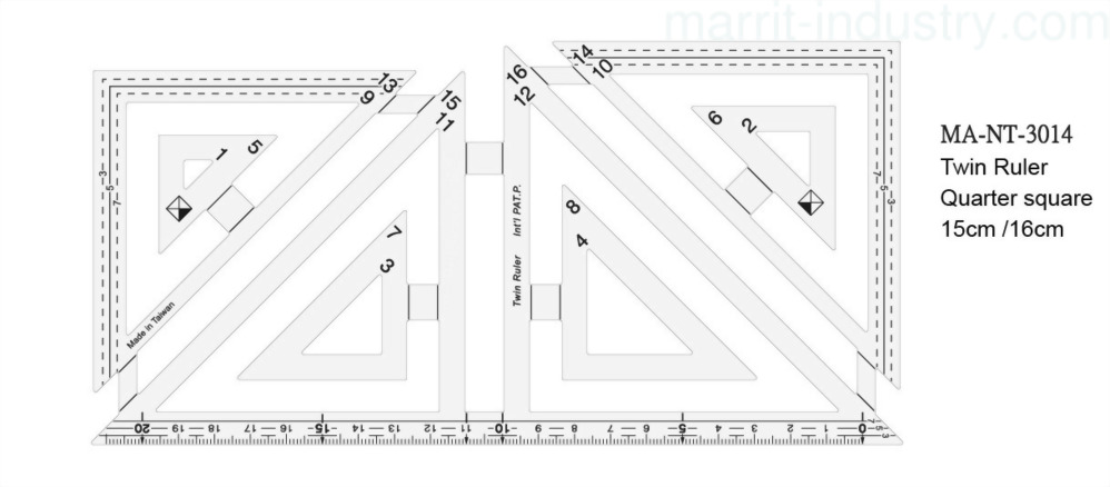 Twin Half/Quarter Square Rulers