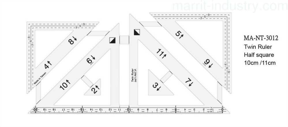 Twin Half/Quarter Square Rulers