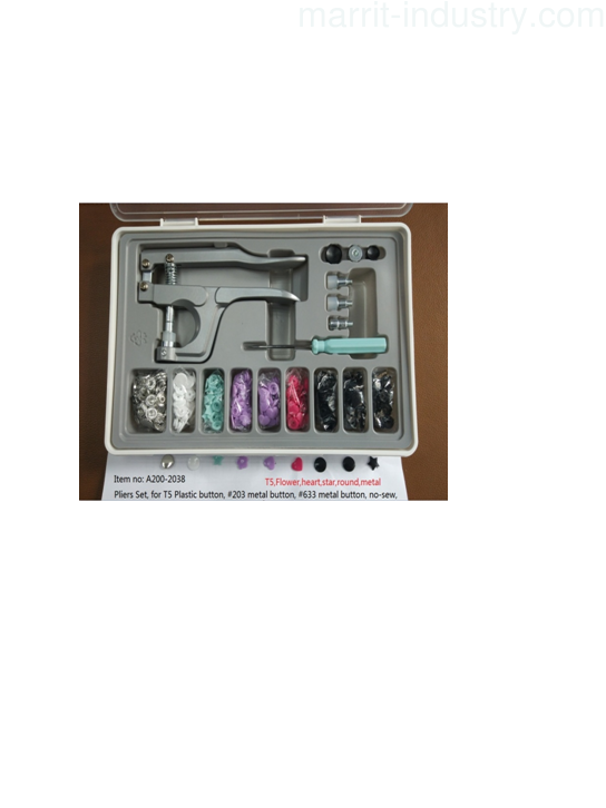 Plastic Snap Fastener Pliers Kit, snap fastener set, A200-2038