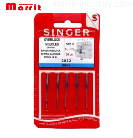 SINGER STRETCH BALL POINT 2045 SEWING MACHINE NEEDLES, PACKET OF 5,  ACCORTED SIZES 80/12,90/14,100/16,INCLUDES LARGE NEEDLE THREADER