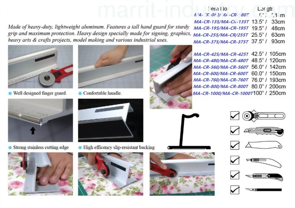 thumbnail image 2 of PGT Heavy Duty Graphic Arts Safety Ruler – 25.5" Stainless Steel Cutting Edge 2 of 4