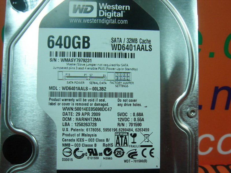 WESTERN DIGITAL WD6401AALS-00L3B2 640GB SATA
