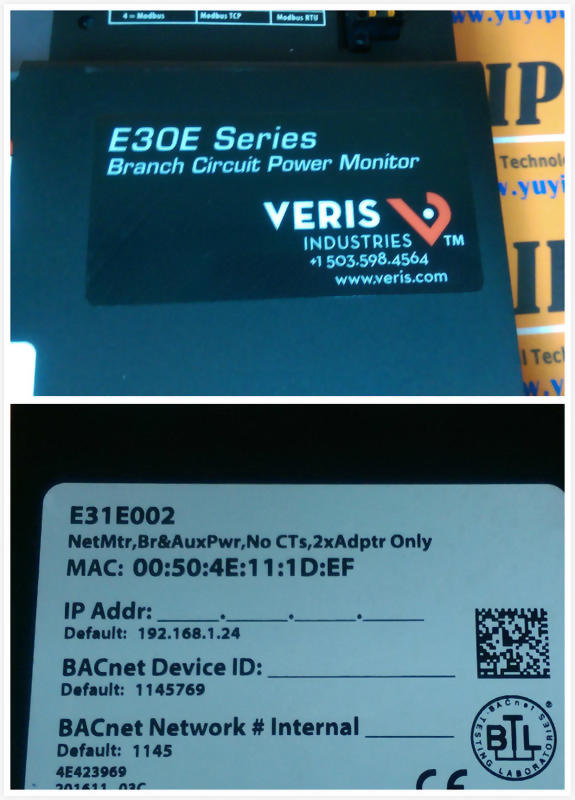 VERIS E31E002 E30E SERIES BRANCH CIRCUIT POWER MONITOR