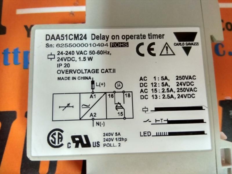 CARLO GAVAZZI DAA51CM24 MULTIFUNCTION TIMER RELAY