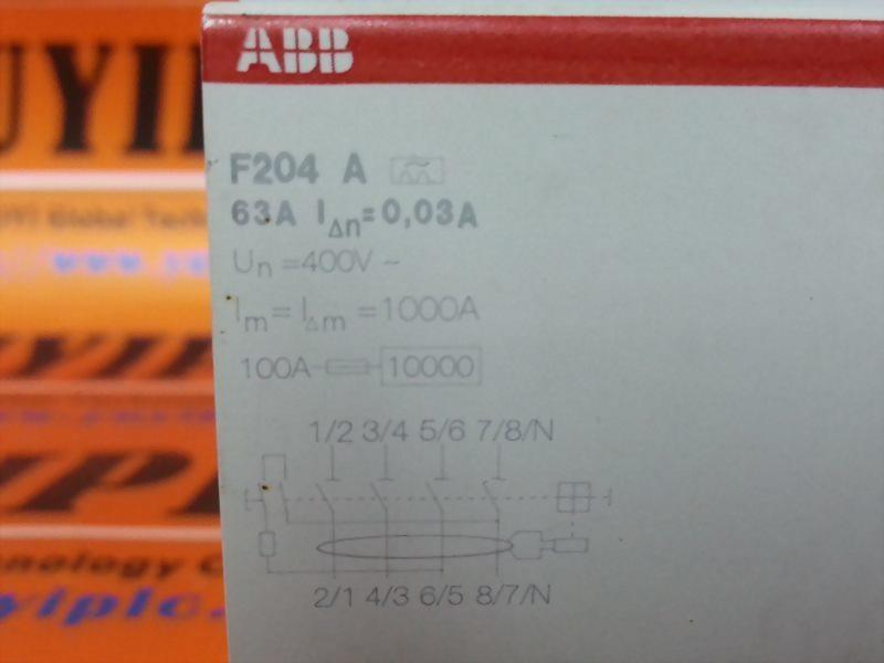 ABB F204 A 63A CURRENT CIRCUIT BREAKER