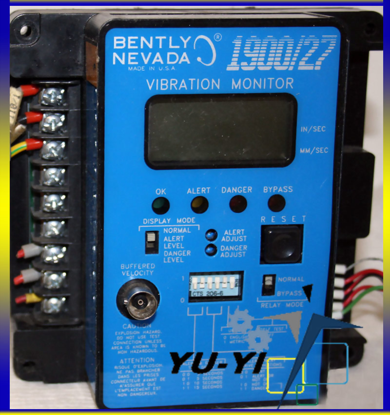 BENTLY NEVADA 1900 27 SINGLE CH. VIBRATION MONITOR