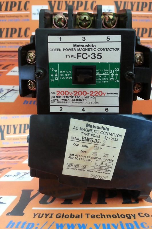 MATSUSHITA AC MAGNETIC CONTACTOR FC-35 BMF6-35-2