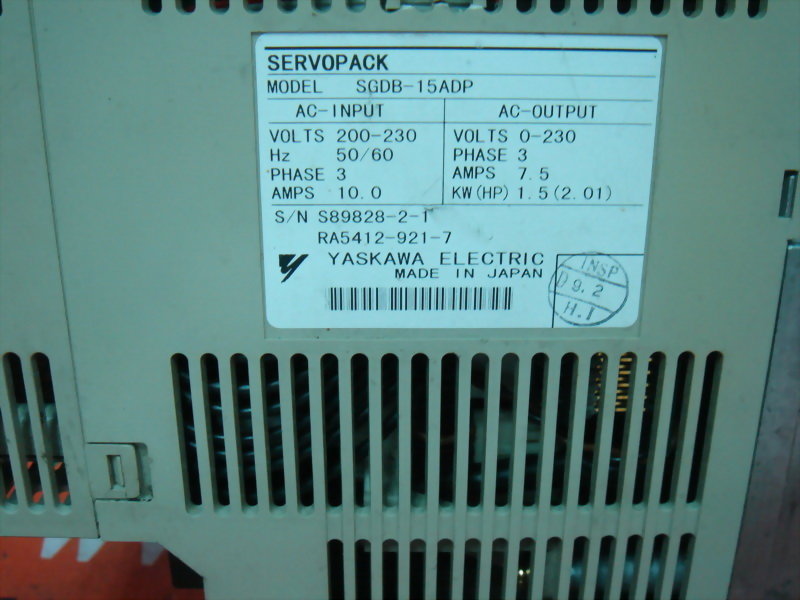 YASKAWA SERVOPACK SGDB-15ADP