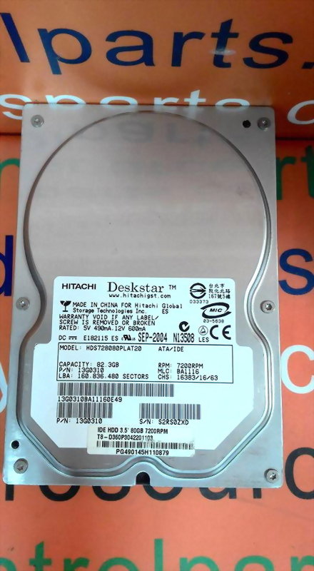 HITACHI HDS728080PLA380 82.3GB IDE HARD DRIVE