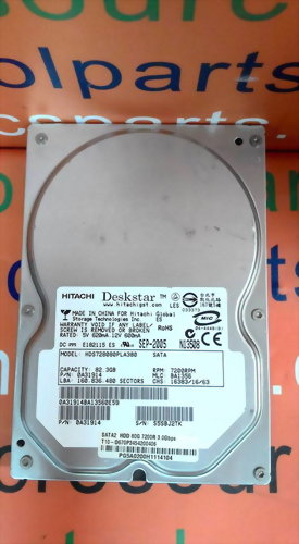 HITACHI HDS728080PLA380 82.3GB SATA HARD DRIVE