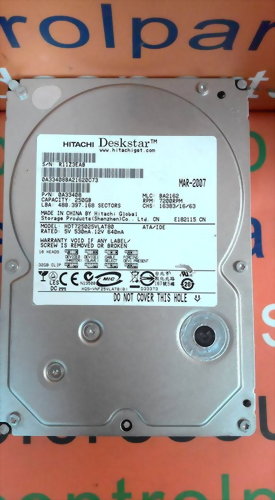 HITACHI HDT725025VALT80 250GB IDE HARD DRIVE