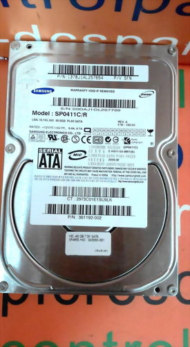 SAMSUNG SP0411CR SATA 40GB HARD DRIVE