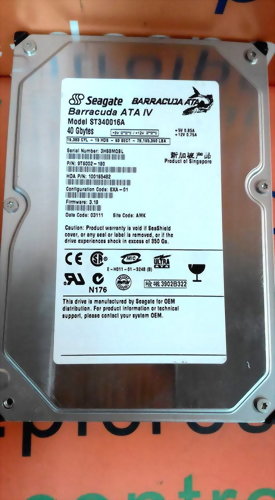 SEAGATE ST340016A IDE 40GB HARD DRIVE