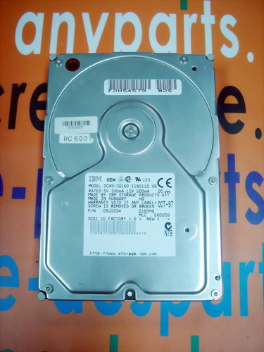 IBM HARD DRIVE DCAS-32160 / 09J1034 2.16GB 50PIN
